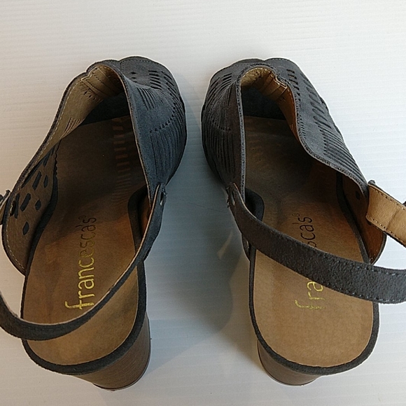 Francesca's Grey Lazer Cut Cage Heels 9 EUC - Picture 5 of 11